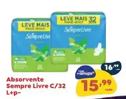 Amigão Calçados Absorvente Sempre Livre C/32 oferta