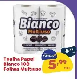 Amigão Supermercados Toalha Papel Bianco 100 Folhas Multiuso oferta