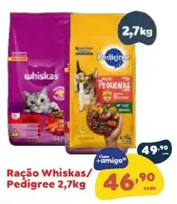 Amigão Supermercados Ração Whiskas/ Pedigree oferta