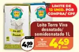 Safra Supermercados Leite terra viva desnatado/ semidesnatado 1l oferta