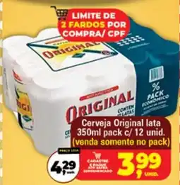 Safra Supermercados Cerveja original lata oferta