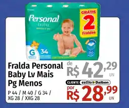 Supermercado Dalben Fralda Personal Baby Lv Mais Pg Menos oferta