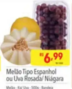 Supermercados Condor Melão Tipo Espanhol ou Uva Rosada/ Niágara oferta