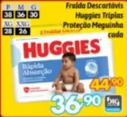 Supermercados Big Compra Fralda descartável huggies triplas oferta