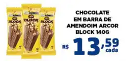Bahamas Mix Chocolate em barra de amendoim arcor block oferta