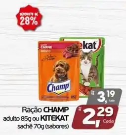 Cometa Supermercados Ração champ adulto ou kitekat sachê oferta