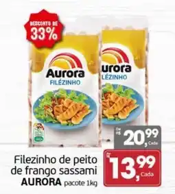 Cometa Supermercados Filezinho de peito de frango sassami aurora oferta