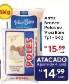 Barbosa Supermercados Arroz Branco Poles ou Viva Bem Tp1 oferta