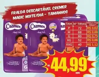 Costa Atacadão Fralda descartável cremer magic noite/dia - tamanhos oferta