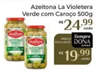Azeitona la violetera verde com caroço