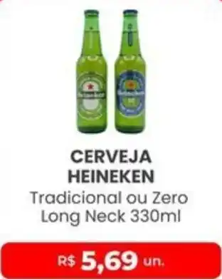 Higa Atacado Cerveja heineken tradicional ou zero long neck oferta