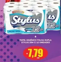 Costa Atacadão Papel higiênico folha dupla stylus 20m c/ 12 unidades oferta