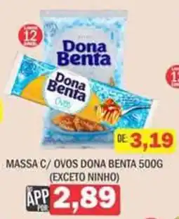 Supermercados Mendonça Massa c/ ovos dona benta oferta