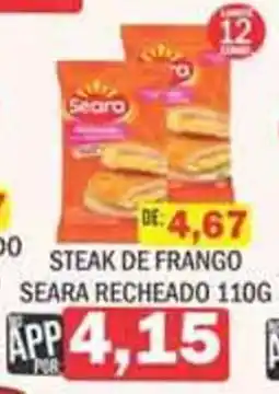 Supermercados Mendonça Steak de frango seara recheado oferta