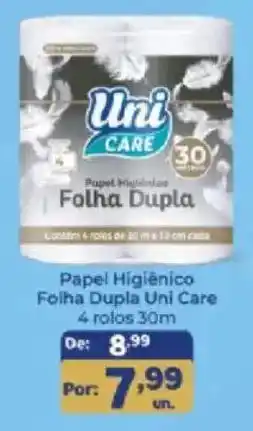 Shibata Supermercados Papel Higiênico Folha Dupla Uni Care oferta