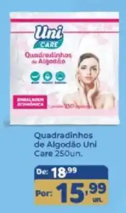 Shibata Supermercados Quadrinhos de Algodão Uni Care oferta