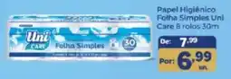 Shibata Supermercados Papel Higiênico Folha Simples Uni Care oferta