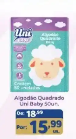 Shibata Supermercados Algodão quadrado uni baby oferta