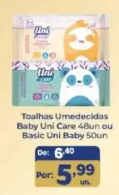 Shibata Supermercados Toalhas umedecidas baby uni care 48un ou basic uni baby 50un oferta