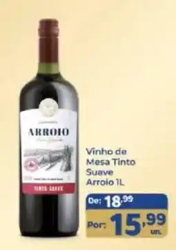 Shibata Supermercados Vinho de Mesa Tinto Suave Arroio oferta