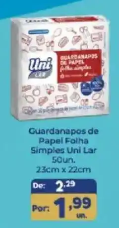 Shibata Supermercados Guardanapos de Papel Folha Simples Uni Lar oferta