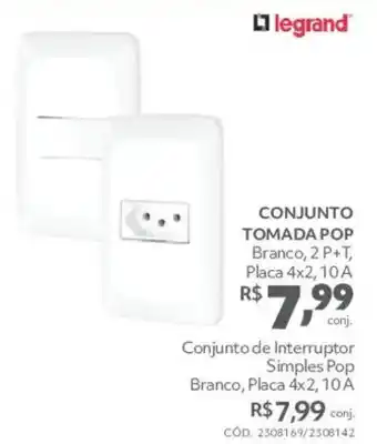 Conjunto tomada pop branco, 2 p+t