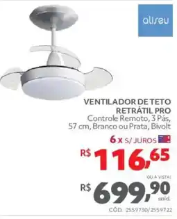 Telhanorte Ventilador de teto retrátil pro oferta