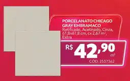 Telhanorte porcelanato chicago gray embramaco oferta