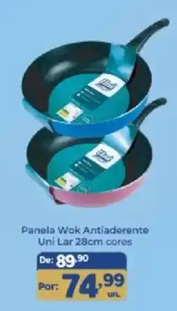 Shibata Supermercados Panela Wok Antiaderente Uni Lar 28cm cores oferta