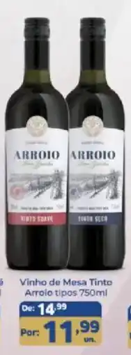Shibata Supermercados Vinho de Mesa Tinto Arroio tipos oferta
