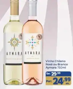 Shibata Supermercados Vinho Chileno Rosé ou Branco Aymara oferta