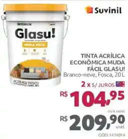 Telhanorte Tinta acrílica econômica muda fácil glasu! branco-neve, fosca oferta