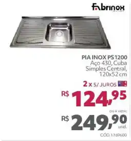 Telhanorte pia inox ps 1200 oferta
