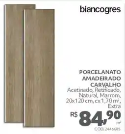 Telhanorte Porcelanato amadeirado carvalho oferta