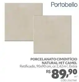 Telhanorte Porcelanato cimentício natural hit camel oferta