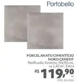 Telhanorte Porcelanato cimentício nord cement oferta