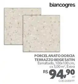 Telhanorte Porcelanato dorcia terrazzo beige satin oferta