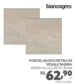 Telhanorte porcelanato pietra di vesale sabbia oferta