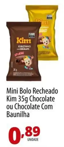 Akki Atacadista Mini Bolo Recheado Kim 35g Chocolate ou Chocolate Com Baunilha oferta
