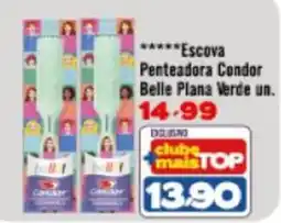 Rede Top Escova Penteadora Condor Belle Plana Verde oferta