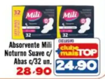 Absorvente Mili Noturno Suave c/ Abas