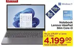 Carrefour Notebook Lenovo Ideapad Slim Core i3 oferta