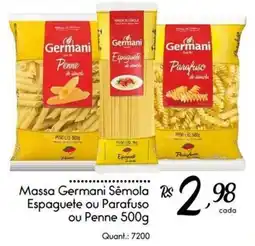 Giassi Supermercados Massa germani sêmola espaguete ou parafuso ou penne oferta