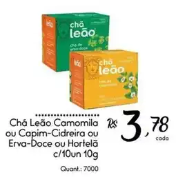 Giassi Supermercados Chá Leão Camomila ou Capim-Cidreira ou Erva-Doce ou Hortelã oferta