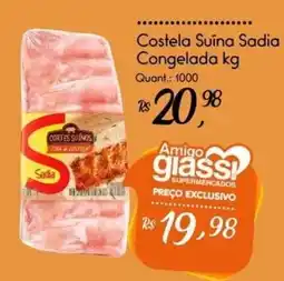 Giassi Supermercados Costela Suína Sadia Congelada oferta
