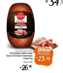 Giassi Supermercados Mortadela defumada seara fatiada embalada oferta