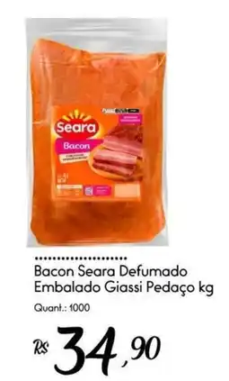 Giassi Supermercados Bacon seara defumado oferta