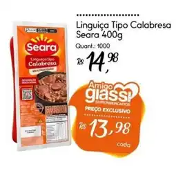 Giassi Supermercados Linguiça tipo calabresa oferta