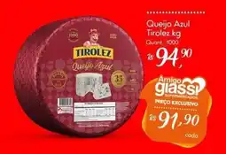 Giassi Supermercados Queijo Azul Tirolez oferta
