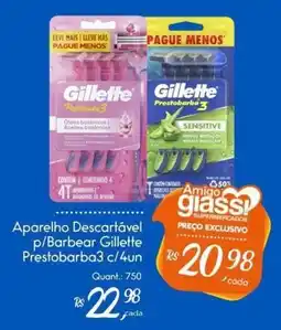 Giassi Supermercados Aparelho descartável p/barbear gillette prestobarba3 oferta